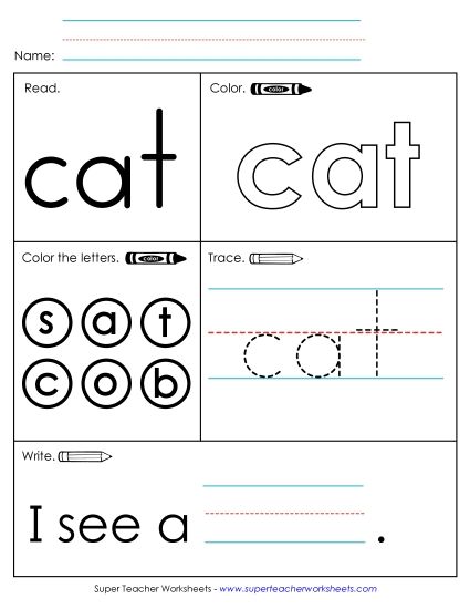 Worksheet 1: Cat (Printable PDF Worksheet)