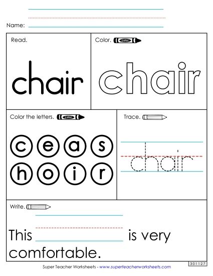 Worksheet 1: Chair (Printable PDF Worksheet)