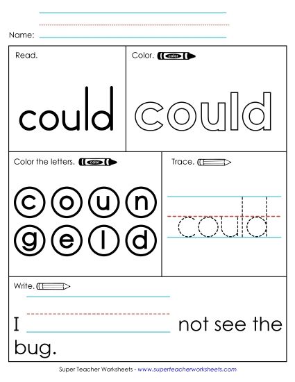 Worksheet 1: Could (Printable PDF Worksheet)