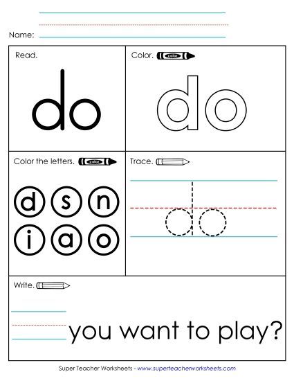 Worksheet 1: Do (Printable PDF Worksheet)