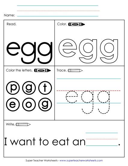Worksheet 1: Egg (Printable PDF Worksheet)