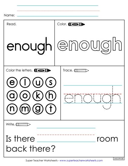 Worksheet 1: Enough (Printable PDF Worksheet)