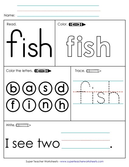 Worksheet 1: Fish (Printable PDF Worksheet)