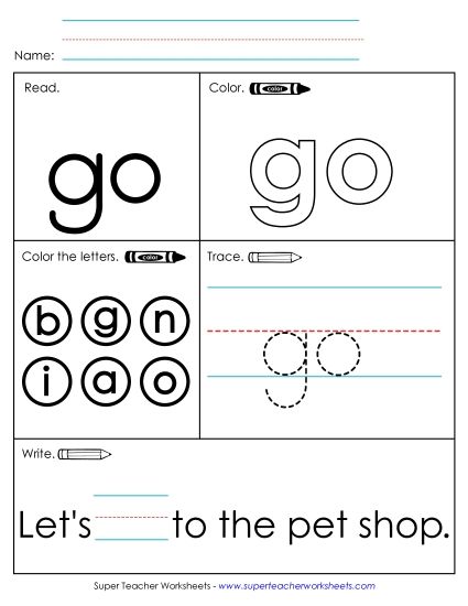 Worksheet 1: Go (Printable PDF Worksheet)