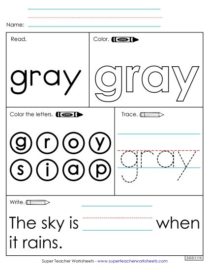 Worksheet 1: Gray (Printable PDF Worksheet)