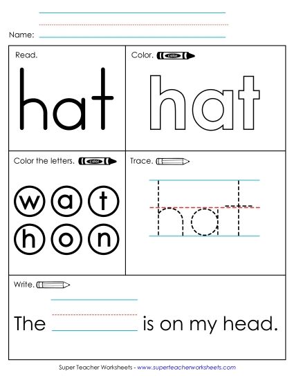 Worksheet 1: Hat (Printable PDF Worksheet)