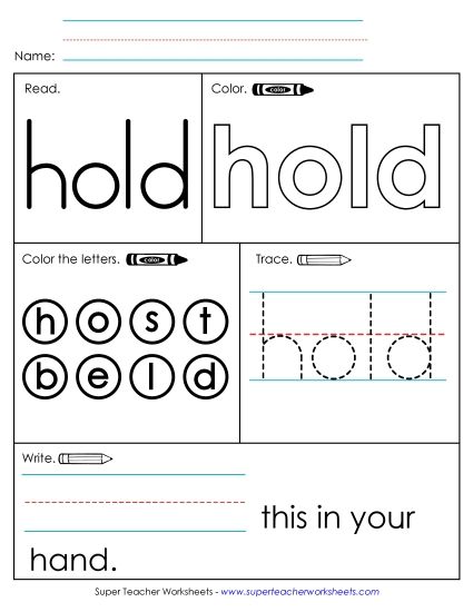 Worksheet 1: Hold (Printable PDF Worksheet)
