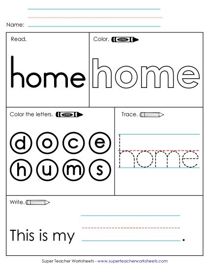 Worksheet 1: Home (Printable PDF Worksheet)