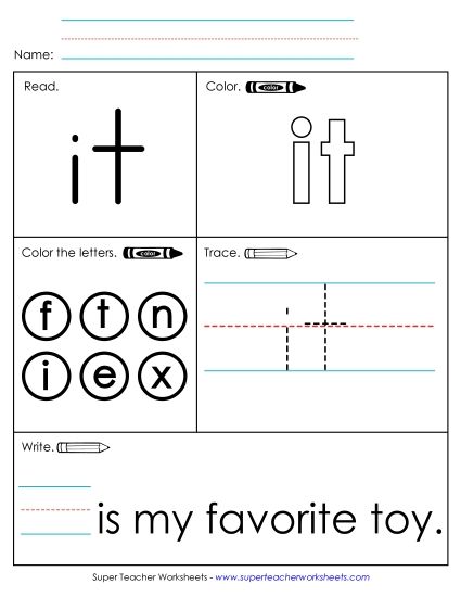 Worksheet 1: It (Printable PDF Worksheet)
