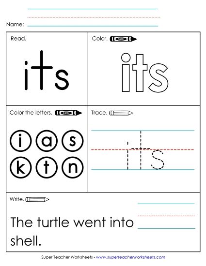 Worksheet 1: Its (Printable PDF Worksheet)