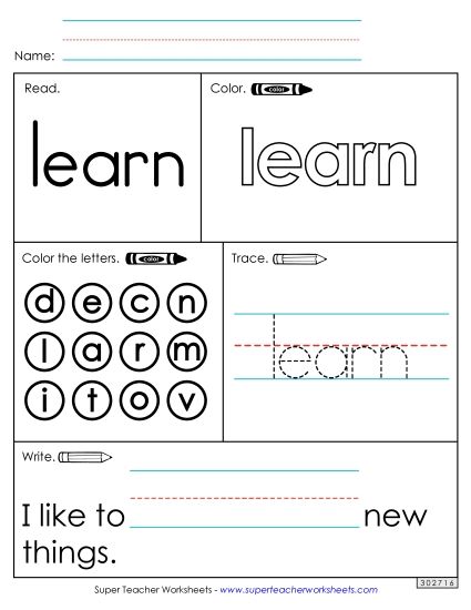 Worksheet 1: Learn (Printable PDF Worksheet)