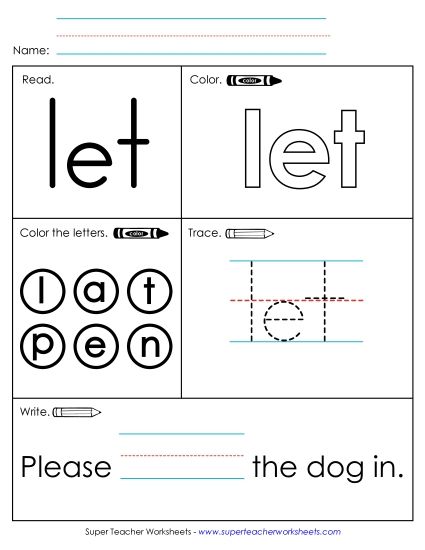 Worksheet 1: Let (Printable PDF Worksheet)