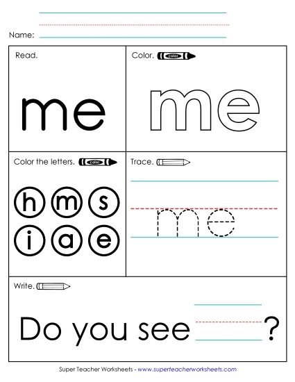 Worksheet 1: Me (Printable PDF Worksheet)