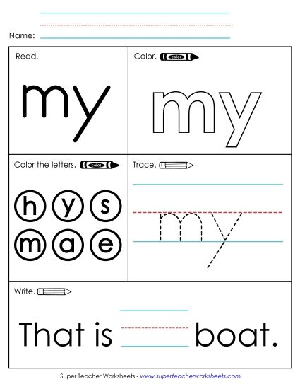 Worksheet 1: My (Printable PDF Worksheet)