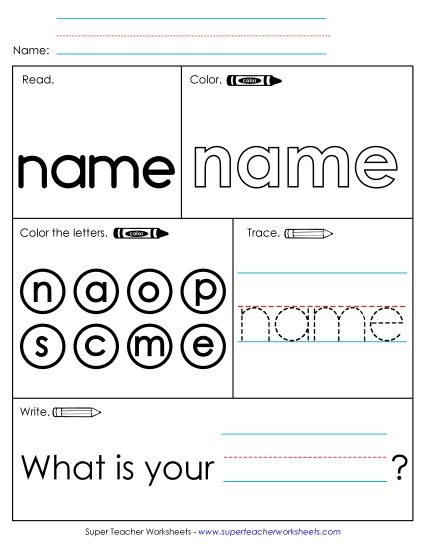 Worksheet 1: Name (Printable PDF Worksheet)