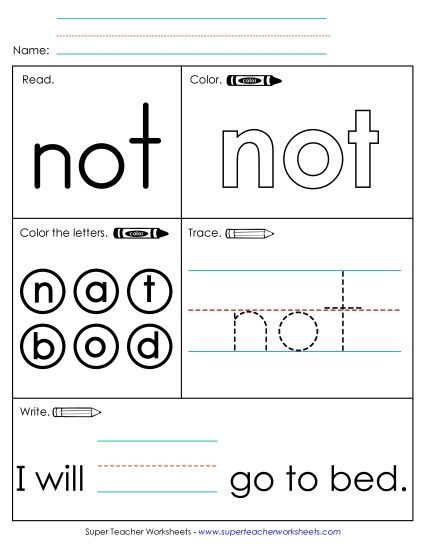 Worksheet 1: Not (Printable PDF Worksheet)