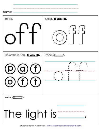 Worksheet 1: Off (Printable PDF Worksheet)