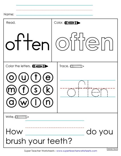 Worksheet 1: Often (Printable PDF Worksheet)