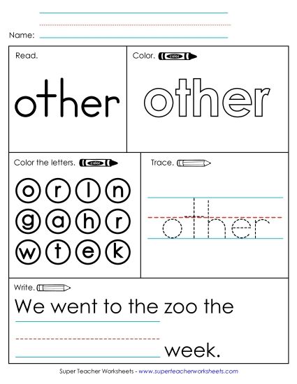 Worksheet 1: Other (Printable PDF Worksheet)