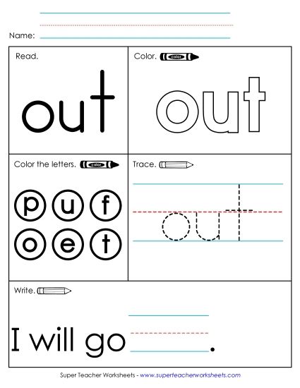 Worksheet 1: Out (Printable PDF Worksheet)