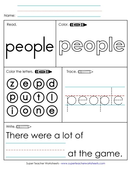 Worksheet 1: People (Printable PDF Worksheet)