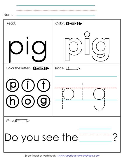 Worksheet 1: Pig (Printable PDF Worksheet)