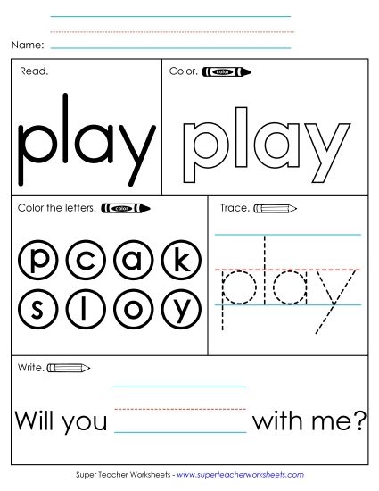 Worksheet 1: Play (Printable PDF Worksheet)