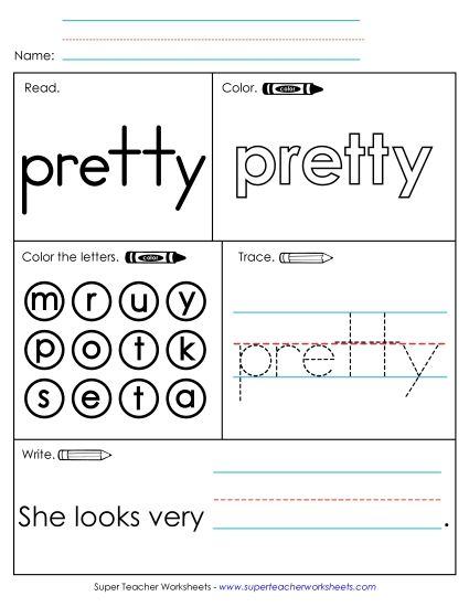 Worksheet 1: Pretty (Printable PDF Worksheet)