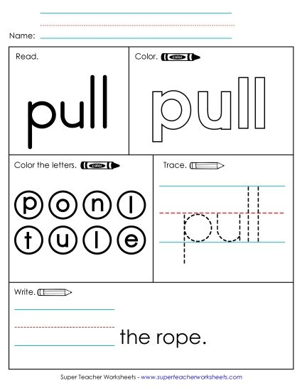 Worksheet 1: Pull (Printable PDF Worksheet)