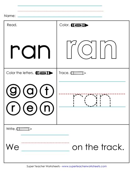 Worksheet 1: Ran (Printable PDF Worksheet)