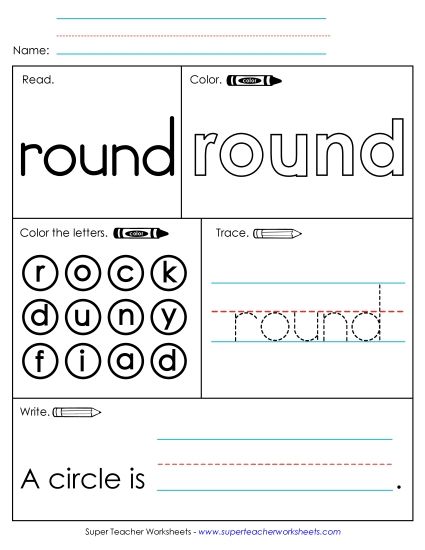 Worksheet 1: Round (Printable PDF Worksheet)