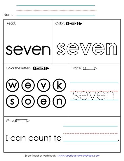 Worksheet 1: Seven (Printable PDF Worksheet)