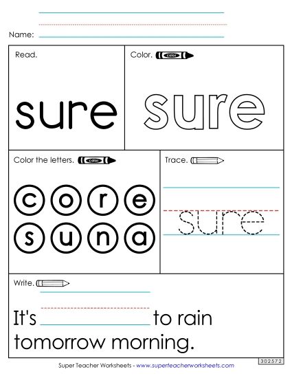 Worksheet 1: Sure (Printable PDF Worksheet)