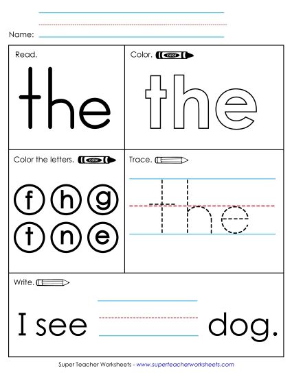 Worksheet 1: The (Printable PDF Worksheet)