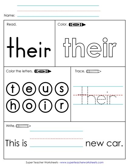 Worksheet 1: Their (Printable PDF Worksheet)