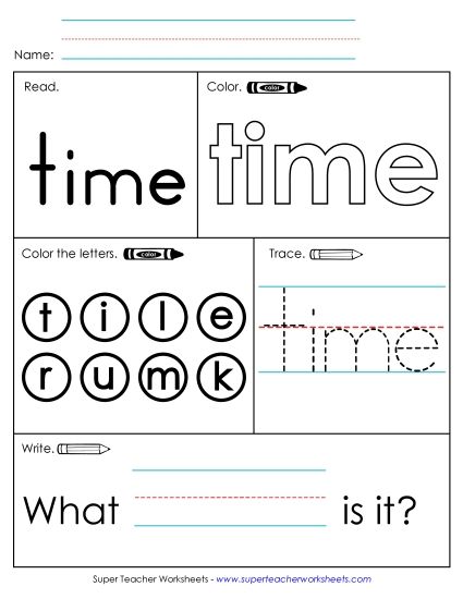 Worksheet 1: Time (Printable PDF Worksheet)