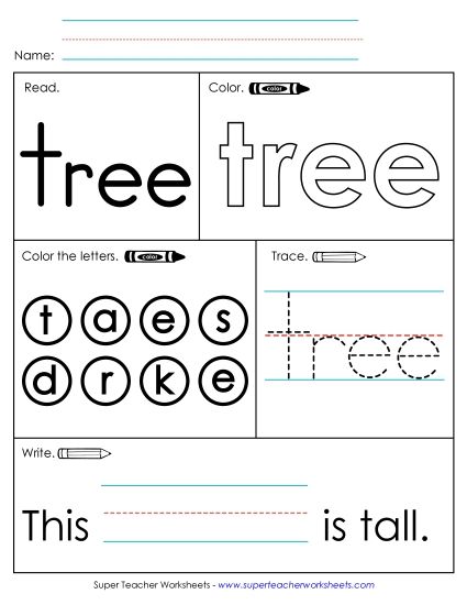 Worksheet 1: Tree (Printable PDF Worksheet)