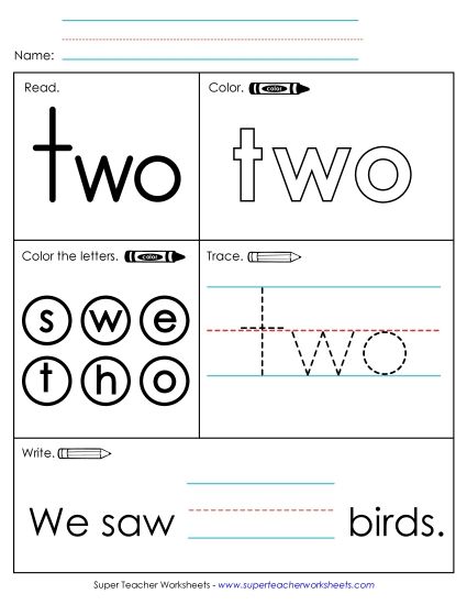 Worksheet 1: Two (Printable PDF Worksheet)