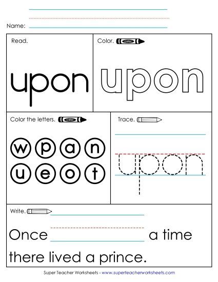 Worksheet 1: Upon (Printable PDF Worksheet)