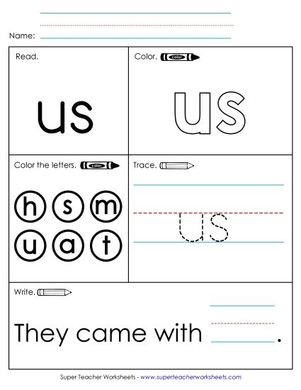 Worksheet 1: Us (Printable PDF Worksheet)