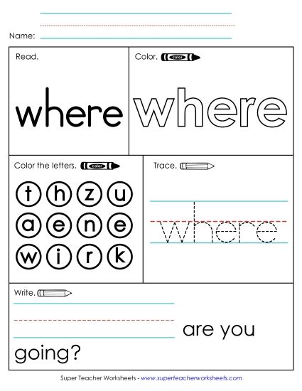 Worksheet 1: Where (Printable PDF Worksheet)