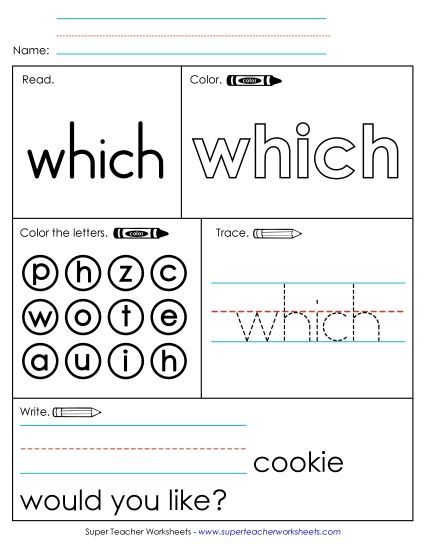 Worksheet 1: Which (Printable PDF Worksheet)