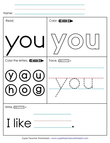 Worksheet 1: You (Printable PDF Worksheet)