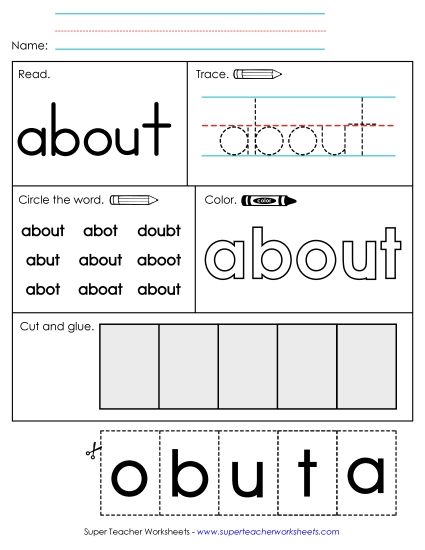 Worksheet 2: About (Printable PDF Worksheet)