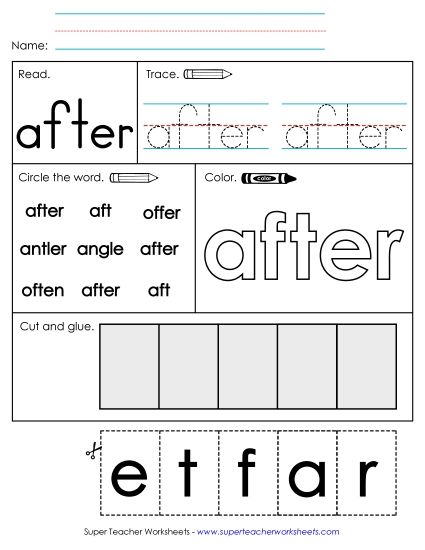 Worksheet 2: After (Printable PDF Worksheet)