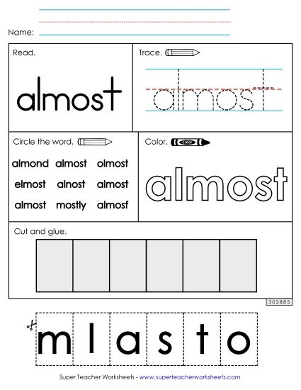 Worksheet 2: Almost (Printable PDF Worksheet)