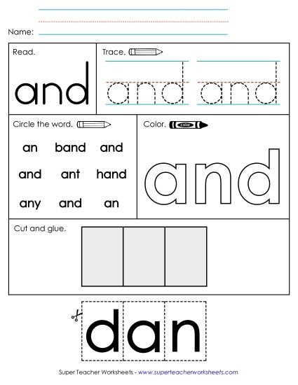 Worksheet 2: And (Printable PDF Worksheet)
