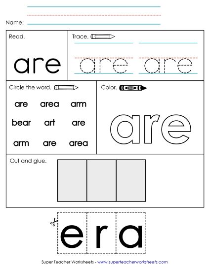 Worksheet 2: Are (Printable PDF Worksheet)