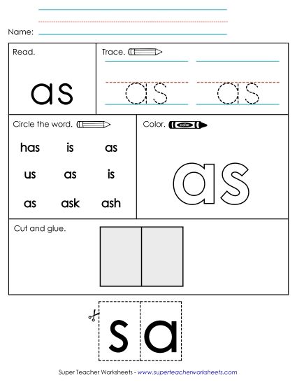 Worksheet 2: As (Printable PDF Worksheet)