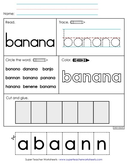 Worksheet 2: Banana (Printable PDF Worksheet)